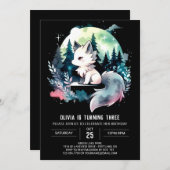 Verjaardag van Boho Waterverf Wolf Kaart (Voorkant / Achterkant)