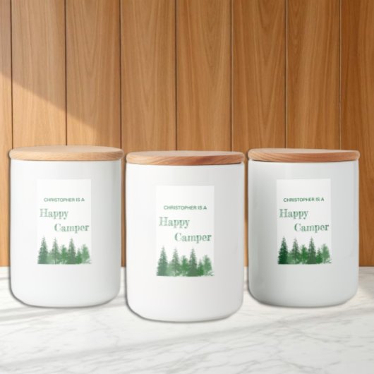 Verjaardag van bosbomen voedselcontainer etiket