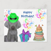 Verjaardag van Brooklyn de Weimaraner  Feestdagenkaart (Voorkant)