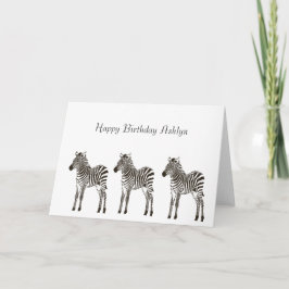 Verjaardag van Brown Zebras Kaart