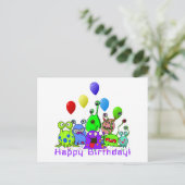 Verjaardag van buitenaards wezen vieren briefkaart (Staand voorkant)