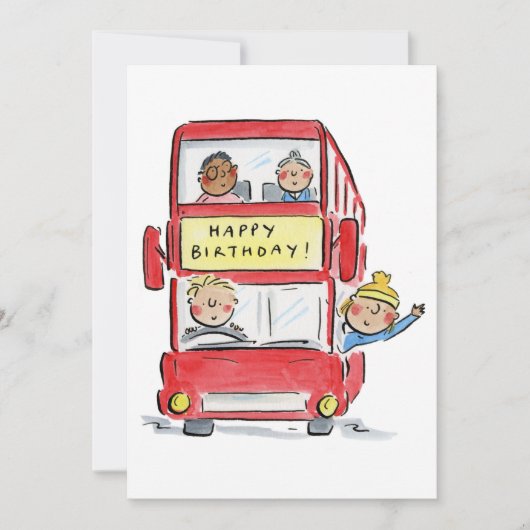 Verjaardag van bus kaart (Voorkant)