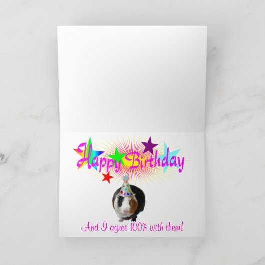 Verjaardag van cavia's kaart (Binnen)