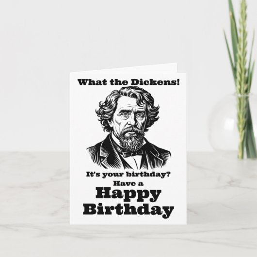 Verjaardag van Charles Dickens Kaart (Voorkant)