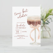 Verjaardag van Coquette Martini Kaart (Staand voorkant)