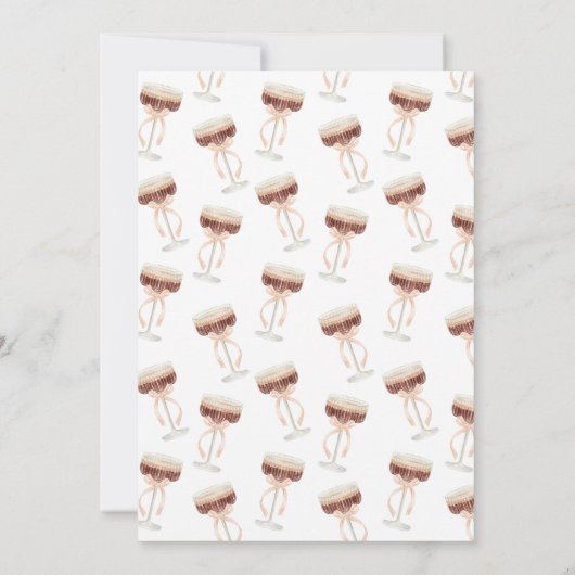 Verjaardag van Coquette Martini Kaart (Achterkant)