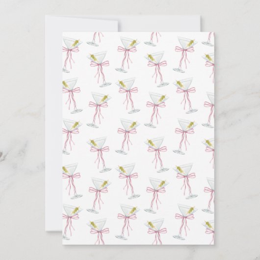 Verjaardag van Coquette Martini Kaart (Achterkant)
