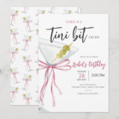 Verjaardag van Coquette Martini Kaart (Voorkant / Achterkant)