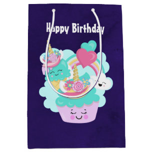 Verjaardag van Cute Cupcake en Happy Ice Cream Medium Cadeauzakje