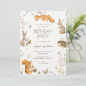 Verjaardag van cute dieren kaart (Staand voorkant)