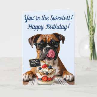 Verjaardag van Cute Dog & Sweets Kaart