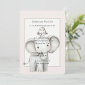 Verjaardag van Cute Olifant Vogel Kaart (Staand voorkant)