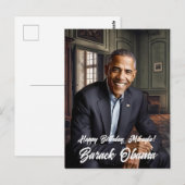 Verjaardag van de 44e president Barack Obama Briefkaart (Voorkant / Achterkant)