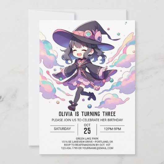 Verjaardag van de aangepaste digitale wizard kaart (Voorkant)