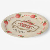 Verjaardag van de aardbeienstormloop papieren bordje (Gekanteld)