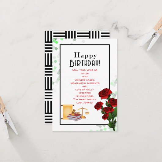 verjaardag van de advocaat kaart (Voorkant / Achterkant in situ)