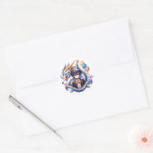 Verjaardag van de Anime Dragon Boy Ronde Sticker (Envelop)