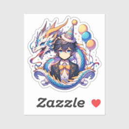 Verjaardag van de Anime Dragon Boy Sticker