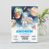 Verjaardag van de astronaut in de moderne ruimte kaart (Staand voorkant)