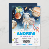 Verjaardag van de astronaut in de moderne ruimte kaart (Voorkant / Achterkant)