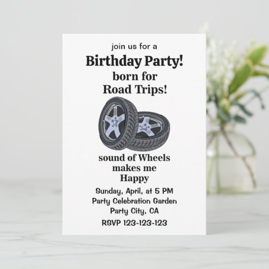 Verjaardag van de autowielbandtechnicus kaart (Staand voorkant)