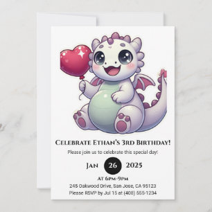 Verjaardag van de Balloon Baby Dragon Kaart