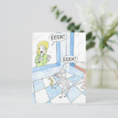 Verjaardag van de bange muis briefkaart (Staand voorkant)