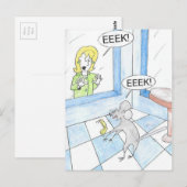 Verjaardag van de bange muis briefkaart (Voorkant / Achterkant)