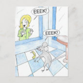 Verjaardag van de bange muis briefkaart (Voorkant)