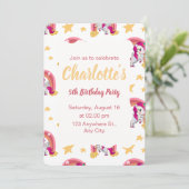 Verjaardag van de betoverde eenhoorn kaart (Staand voorkant)