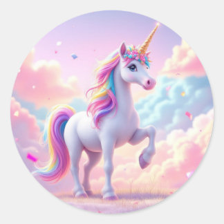 Verjaardag van de betoverde eenhoorn - Rainbow Mag Ronde Sticker