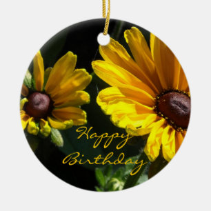 Verjaardag van de Black Eyed Susans Keramisch Ornament