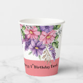 Verjaardag van de bloemenliefhebber papieren bekers (Achterkant)