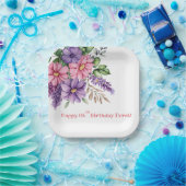 Verjaardag van de bloemenliefhebber papieren bordje (Feest)