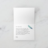 Verjaardag van de Blue Feather Waterverf Bedankkaart