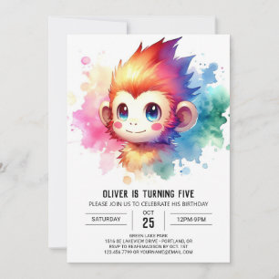 Verjaardag van de Boheemse Woodland Monkey Kaart