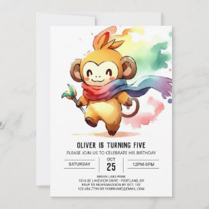 Verjaardag van de Boheemse Woodland Monkey Kaart