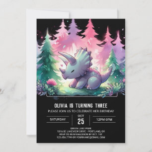 Verjaardag van de Boho Digital Triceratops Kaart