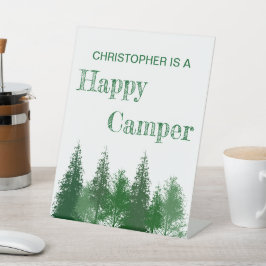 Verjaardag van de bomen reclamebord met voetstuk