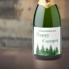 Verjaardag van de bomen sparkling wijnetiket