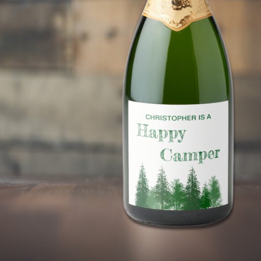 Verjaardag van de bomen sparkling wijnetiket