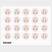 Verjaardag van de bosdieren | Rustic Pink Party Ronde Sticker (Vel)