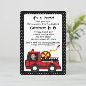 Verjaardag van de brandweerauto met foto kaart (Staand voorkant)