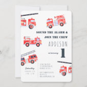 Verjaardag van de brandweerwagen kaart (Voorkant)