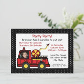 Verjaardag van de brandweerwagen met foto kaart (Staand voorkant)