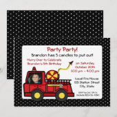 Verjaardag van de brandweerwagen met foto kaart (Voorkant / Achterkant)