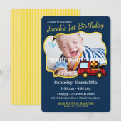 Verjaardag van de brandweerwagen met foto kaart (Voorkant / Achterkant)