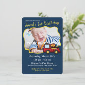 Verjaardag van de brandweerwagen met foto kaart (Staand voorkant)