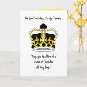 Verjaardag van de brugpartner_Schoppenkoningin Kaart (Gele Bloem)