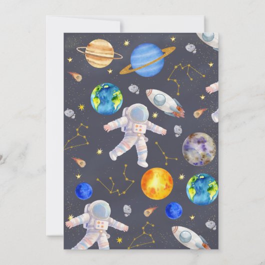 Verjaardag van de buitenste ruimte Galaxy Kaart (Achterkant)